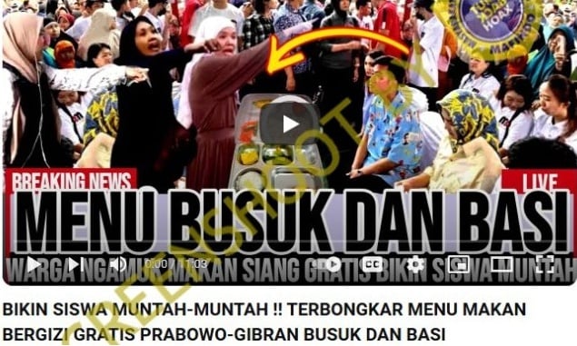 Cek Fakta makan bergizi gratis bikin siswa muntah (Youtube)