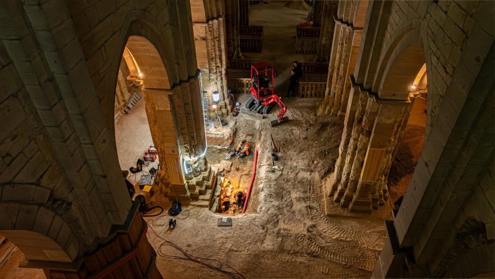 Ruang misterius di bawah Gereja Saint Phillibert. (Christophe Fouquin)