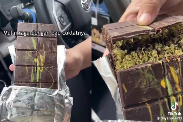 Penampakan cokelat Dubai isi bihun yang viral (X/BanyuSadewa)