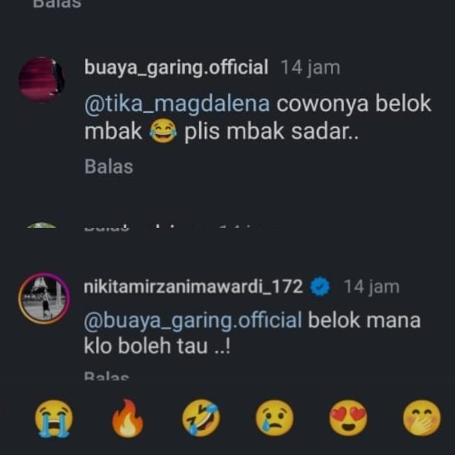 Balasan NIkita Mirzani saat Matthew Gilbert disebut 'belok' (Instagram)