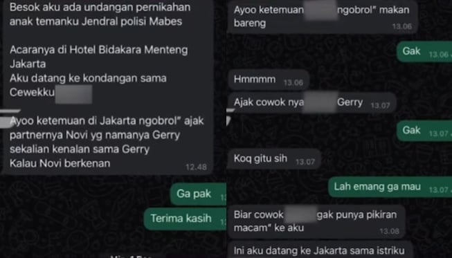 Chat Heri Kuncoro ke Teh Novi (YouTube)