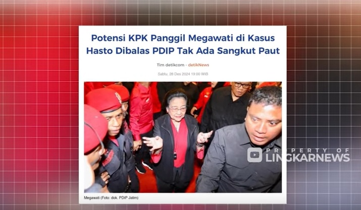 Cek Fakta Megawati resmi jadi tersangka KPK (Youtube)