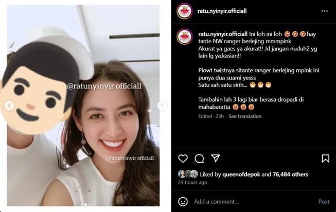 Perempuan diduga selingkuhan suami Natasha Wijaya (Instagram)