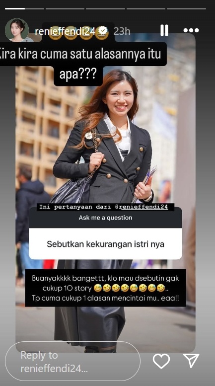 Unggahan dokter Reni Effendi, istri dokter Richard Lee (Instagram/renieffendi24)