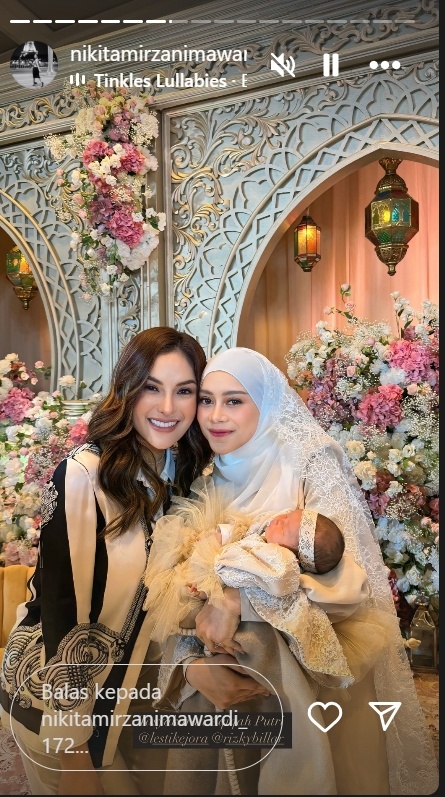 Nikita Mirzani hadiri acara aqiqah Leshia Tivana Billar (Instagram/nikitamirzanimawardi_172)