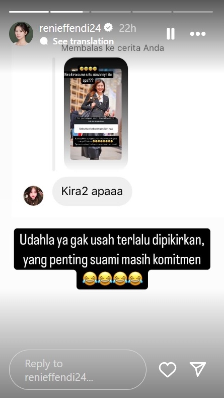 Unggahan dokter Reni Effendi, istri dokter Richard Lee (Instagram/renieffendi24)