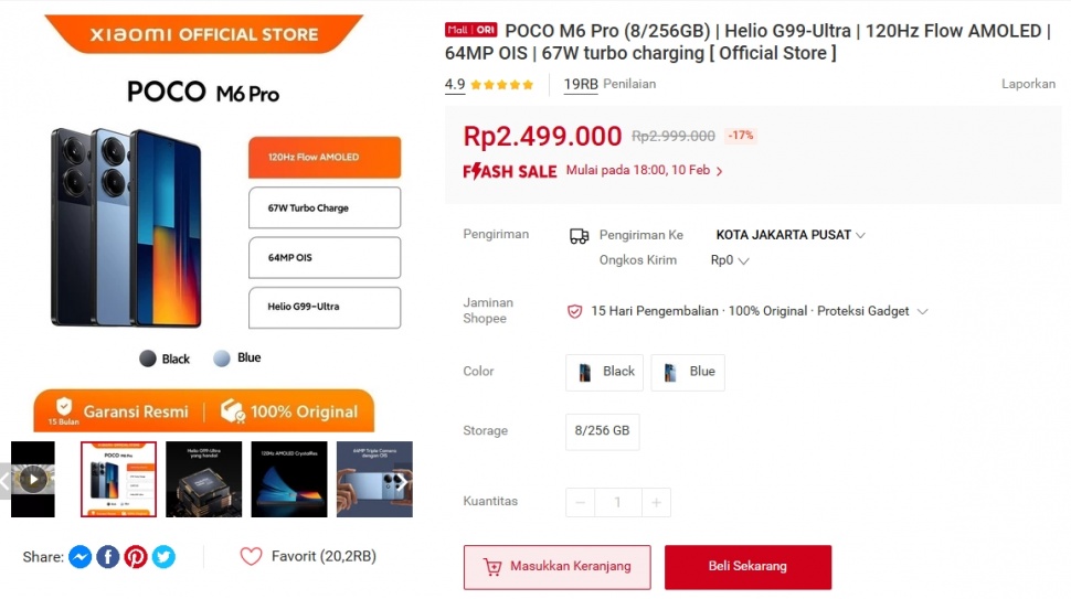 Update harga POCO M6 Pro Februari 2025. (Shopee)