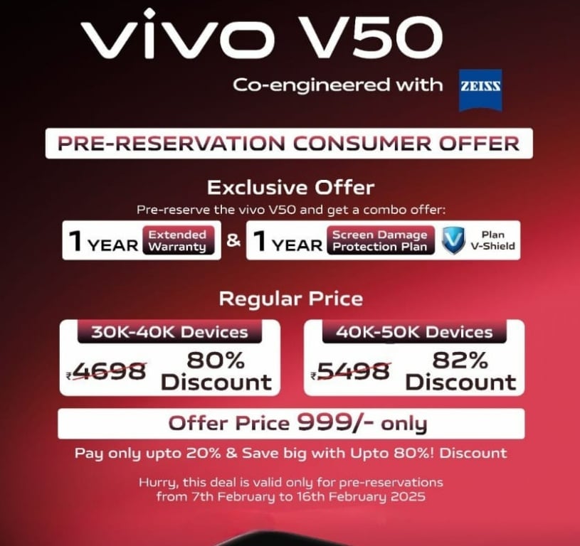 Poster resmi Vivo V50. (Vivo India)