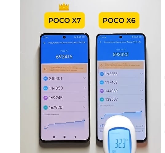 Skor AnTuTu POCO X7 vs POCO X6. (YouTube @pocokazakhstan)