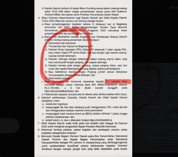 SE Mendagri acara glamping kepala daerah di Magelang, Jawa Tengah. (tangkapan layar/X)