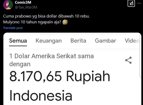 Cek Fakta nilai tukar dollar AS terhadap Rupiah (X)