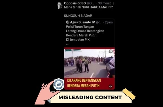 Cek Fakta larangan pembentangan bendera merah putih di PIK (TurnBackHoax)