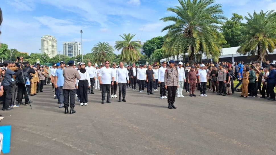 Gladi bersih pelantikan kepala daerah yang akan diselenggarakan pada 20 Februari mendatang. (Suara.com/Fakhri)