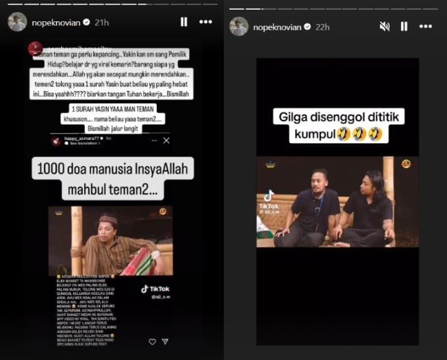 Postingan Nopek Novian (Instagram)