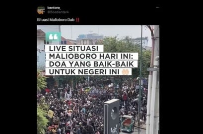 Cek Fakta Demo di Malioboro pada Februari 2025 (X)