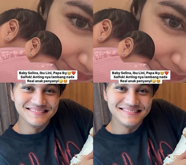 Anting Baby Selina, anak Mahalini dan Rizky Febian. (TikTok/heymilkteaaa)