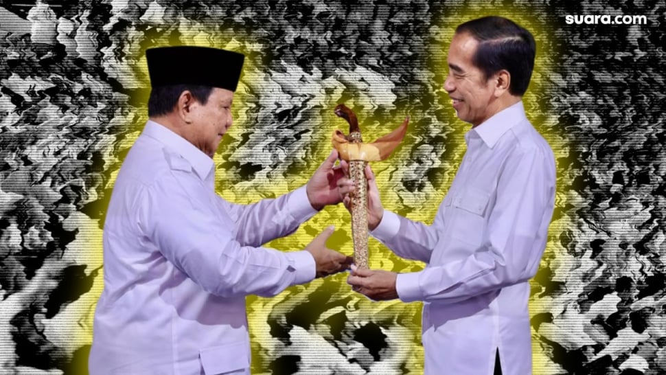 Kemesraan Presiden Prabowo dengan Joko Widodo.