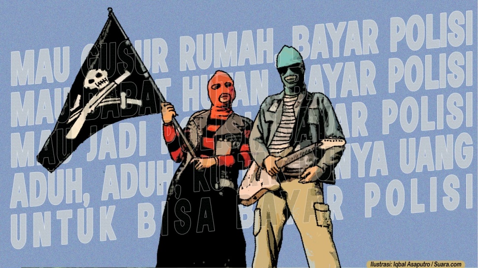 Ilustrasi Band Punk Sukatani. [Suara.com/Iqbal Assaputro]