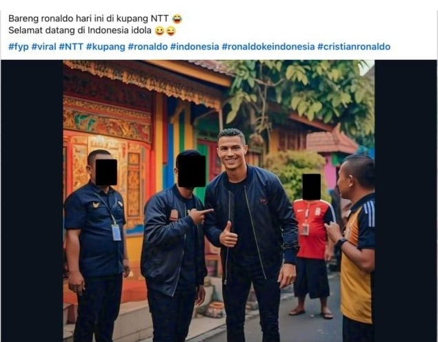 Cek Fakta Ronaldo Foto bersama warga kupang NTT (Facebook)