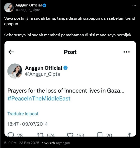 Anggun C Sasmi membantah sebagai seorang Zionis (X)