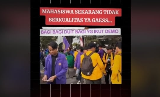 Cek Fakta pembagian uang untuk mahasiswa yang ikut aksi Indonesia Gelap (Tiktok)