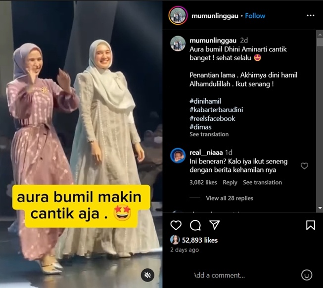 Dhini Aminarti dianggap hamil lagi (Instagram)