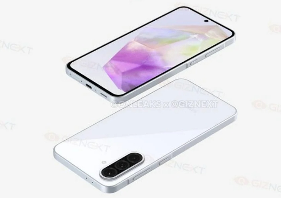 Render Samsung Galaxy A36 5G. (OnLeaks x Giznext)