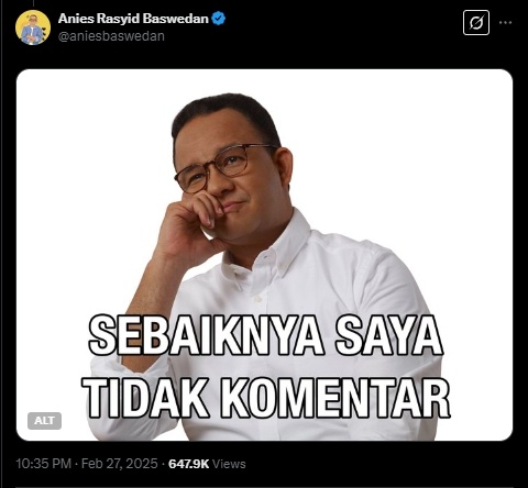 Meme Anies Baswedan. (X)