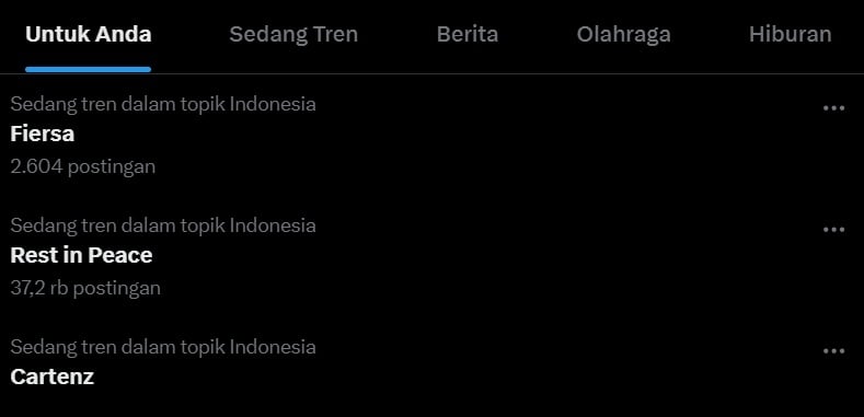 Fiersa Besari trending di X. (X)