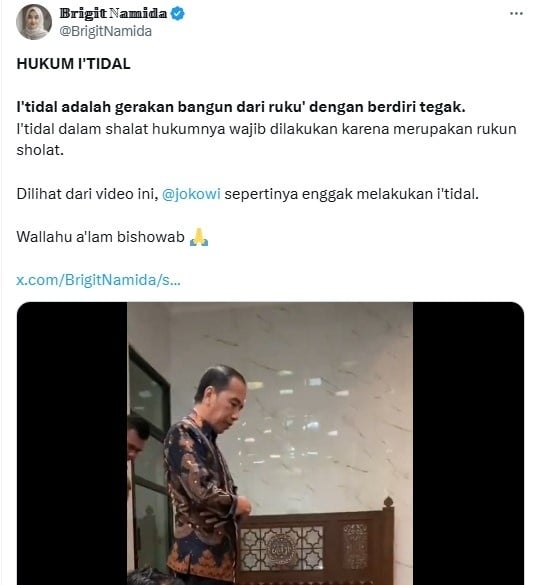 Gerakan salat Jokowi (X)