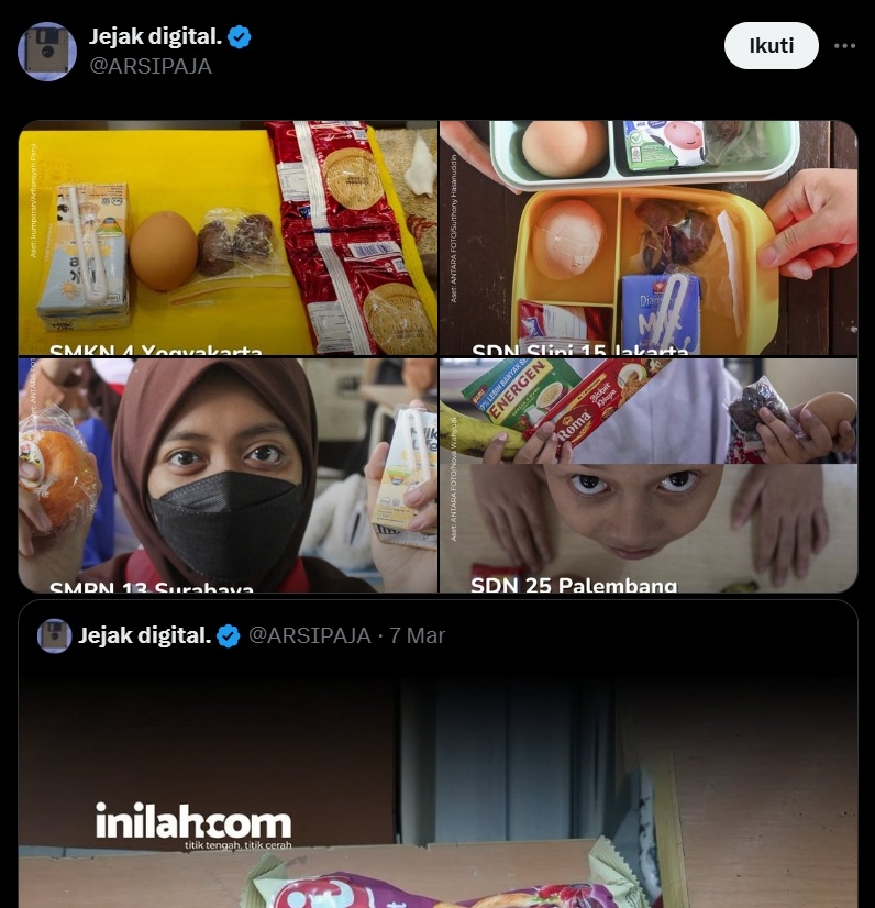 Menu Makan Bergizi Gratis (MBG) selama puasa. (x/ARSIPAJA)