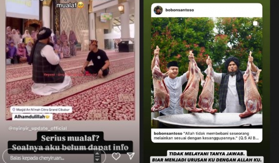 Postingan Bobon Santoso dan istri. [Instagram]