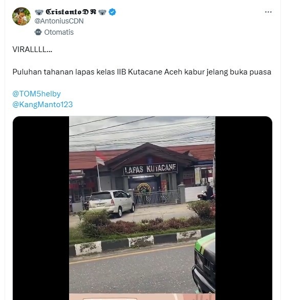 Tahanan kabur di lapas Kutacane (X)