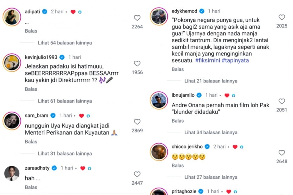 Deretan Komentar Lucu Para Seleb Saat Tahu Ifan Seventeen Jadi Dirut PT Produksi Film Negara (Instagram)