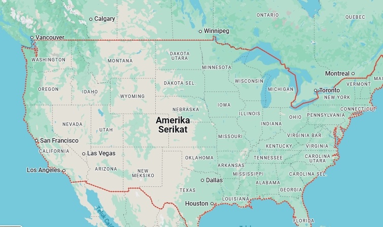 Peta Amerika Serikat (Google Maps)