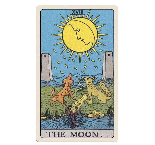 ilustrasi kartu tarot The Moon (dok. Bustle)