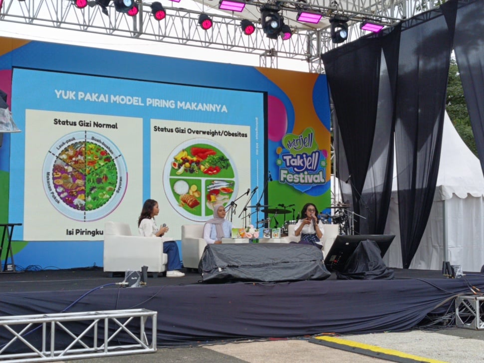 Ahli Gizi, Olivia Gresya dalam sesi talkshow di Nutrijell Takjell Festival pada Minggu, 16 Maret 2025. (Dok: Ist)