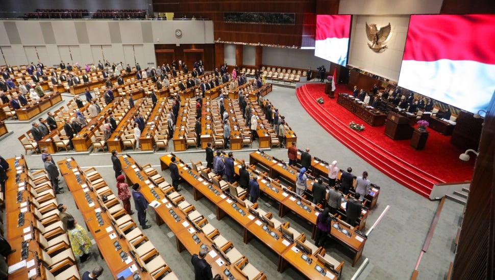 Suasana jalannya Rapat Paripurna ke-15 DPR Masa Persidangan II Tahun Sidang 2024-2025 di Kompleks Parlemen, Senayan, Jakarta, Kamis (20/3/2025). [Suara.com/Alfian Winanto]