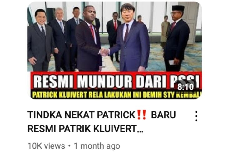 Cek Fakta: Patrick Kluivert Mundur dari PSSI (Youtube)