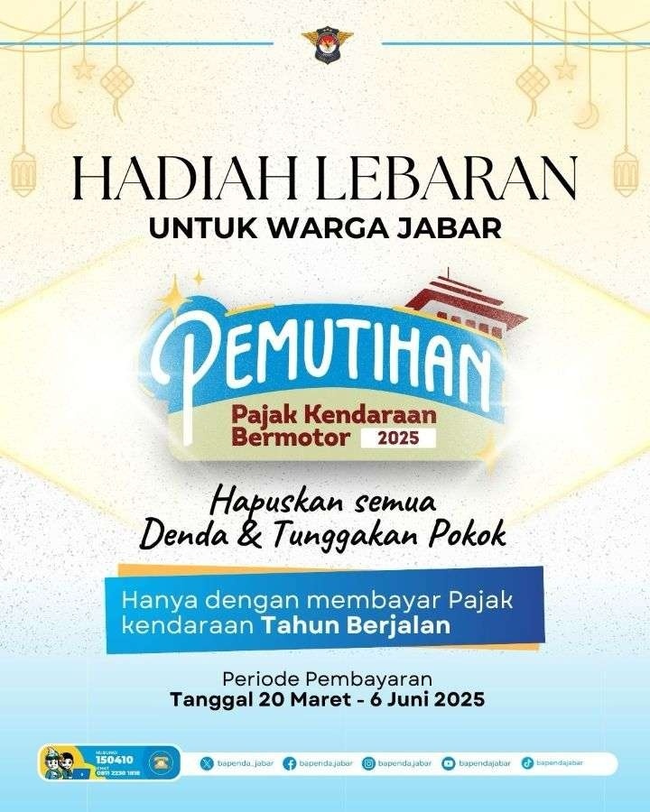 Flyer pemutihan pajak kendaraan bermotor. (Dok: Diskominfotik Jabar)