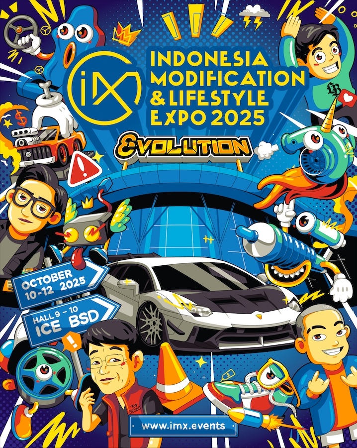 Poster IMS 2025 bertema  "8VOLUTION", yang merepresentasikan evolusi industri otomotif Indonesia (Dok: IMX)