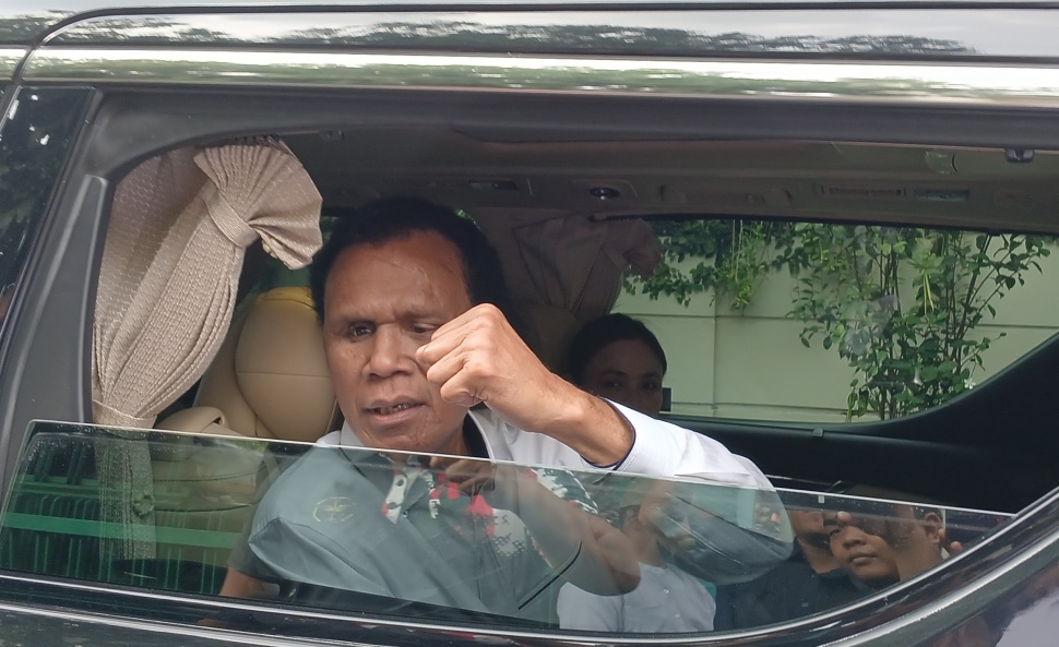 Hercules saat ditemui usai bertemu Presiden ke-7 Jokowi. [Suara.com/Ari Welianto]