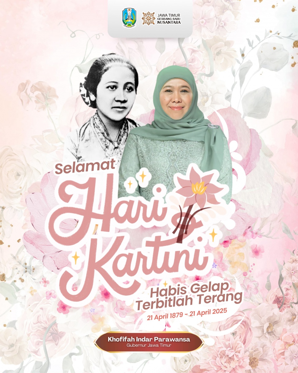 Gubernur Jawa Timur Khofifah Indar Parawansa mengajak seluruh masyarakat untuk meneladani semangat juang RA Kartini. (Dok: Pemprov Jatim)