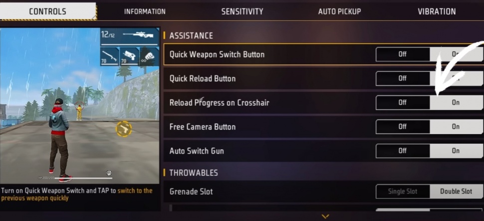 Pengaturan AWM. (YouTube Arrow Gaming)