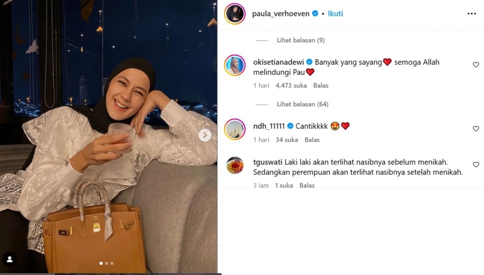 Komentar Oki Setiana Dewi di tengah kabar Paula Verhoeven positif HIV (Instagram/paula_verhoeven)