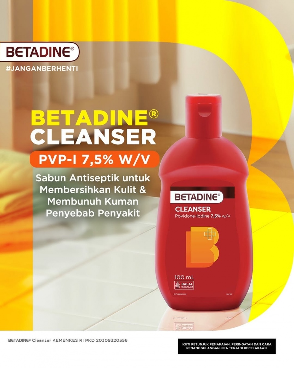 Betadine Cleanser untuk membunuh bakteri pada ketiak (Instagram/@betadineindonesia)
