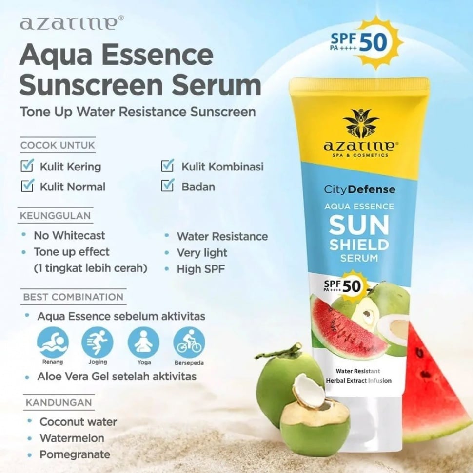 Azarine City Defense Aqua Essence Sun Shield Serum SPF 50 PA++++. [Instagram/@azarinecosmeticofficial]