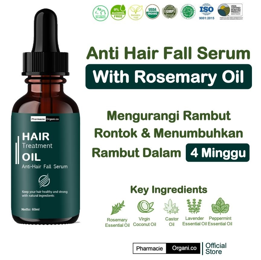 HAIR OIL SOLUSI RAMBUT RONTOK ANTI HAIR FALL SERUM BY PHARMACIE ORGANICO [Tokopedia]