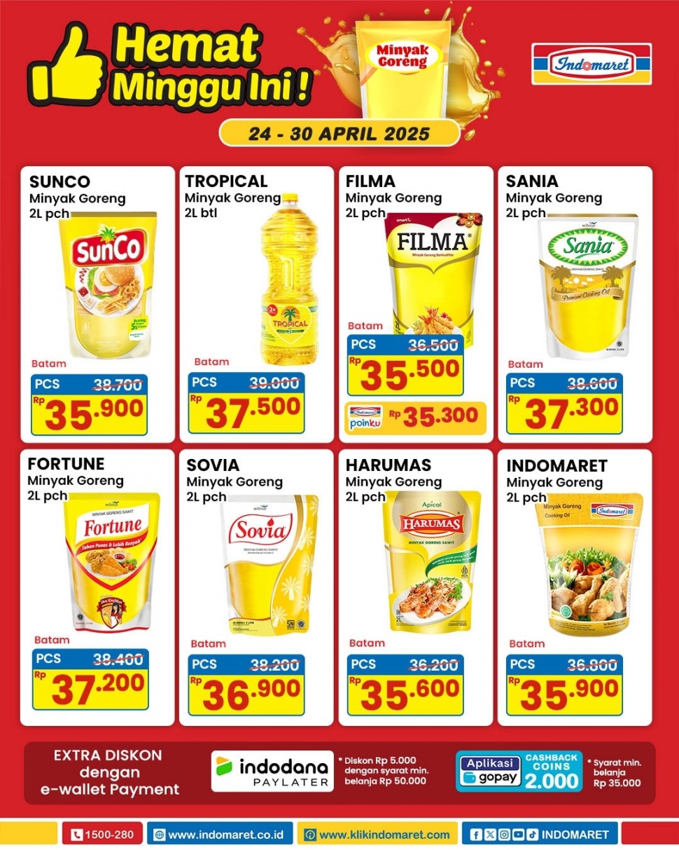 Promo minyak goreng Indomaret hemat minggu ini. [Instagram @indomaret] 