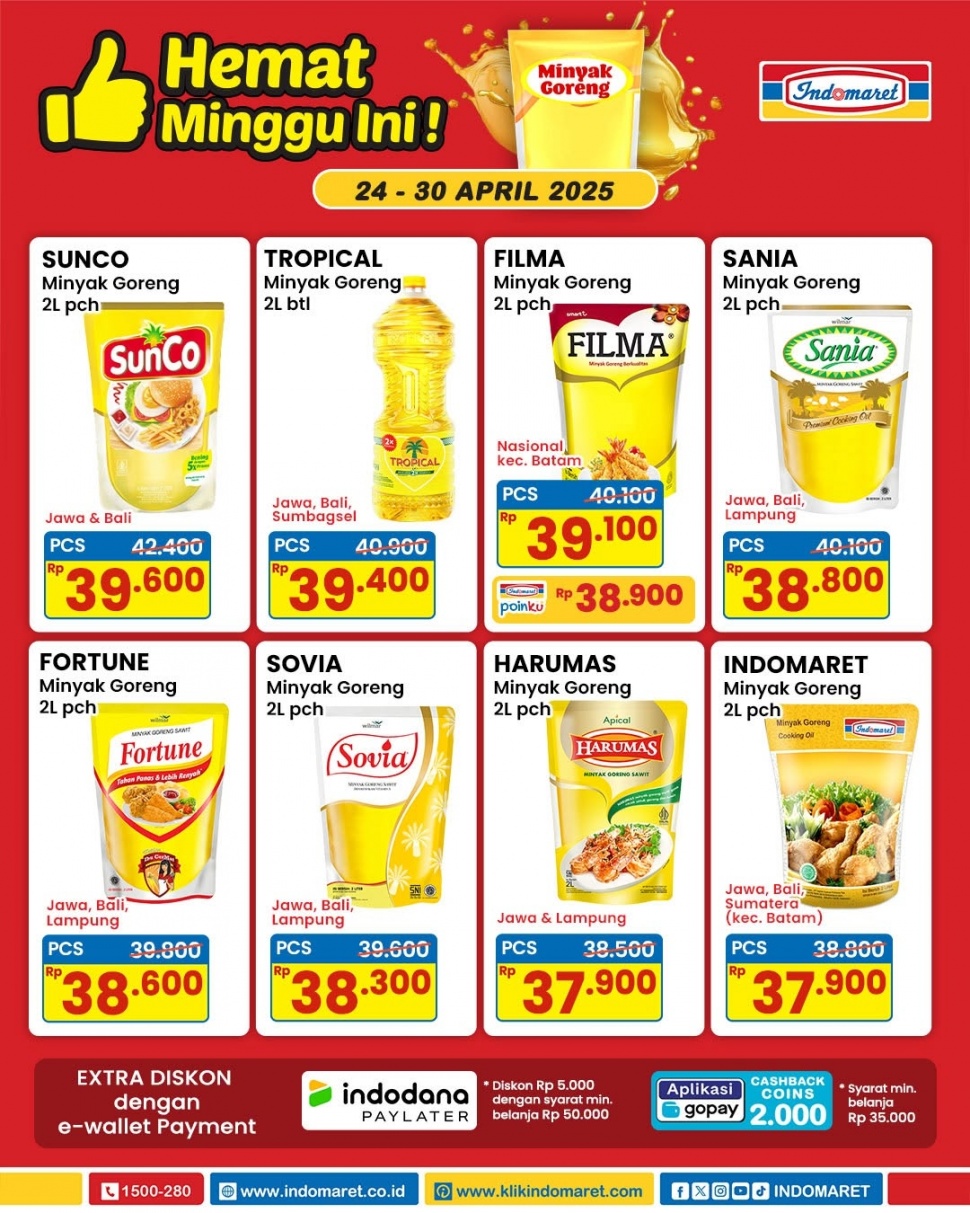 Promo minyak goreng Indomaret hemat minggu ini. [Instagram @indomaret] 